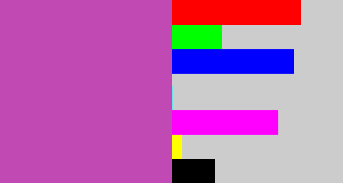 Hex color #c049b4 - pinky purple