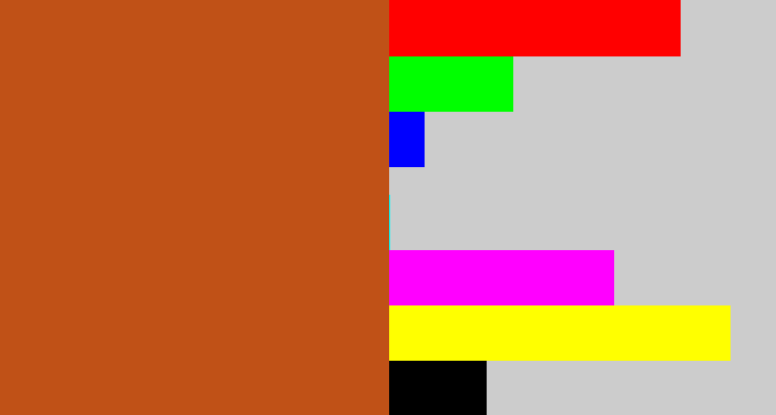 Hex color #c05117 - brick orange