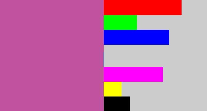 Hex color #c052a0 - purplish pink