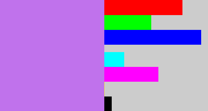 Hex color #c072ec - light purple
