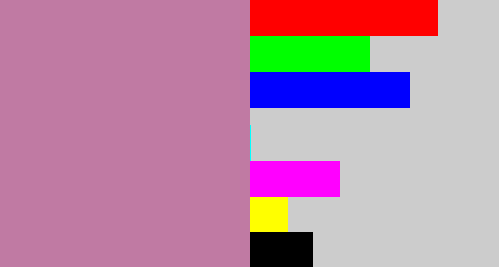 Hex color #c07aa3 - grey pink