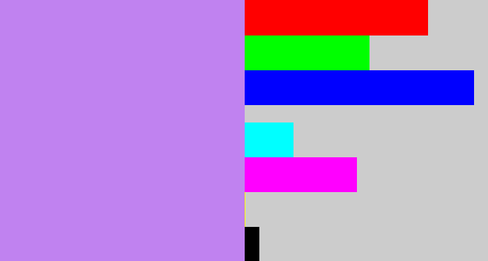 Hex color #c082f0 - light purple