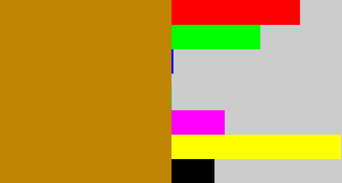 Hex color #c08502 - ochre