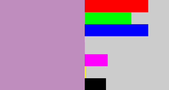 Hex color #c08dbf - pale purple