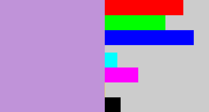 Hex color #c093d9 - pale purple