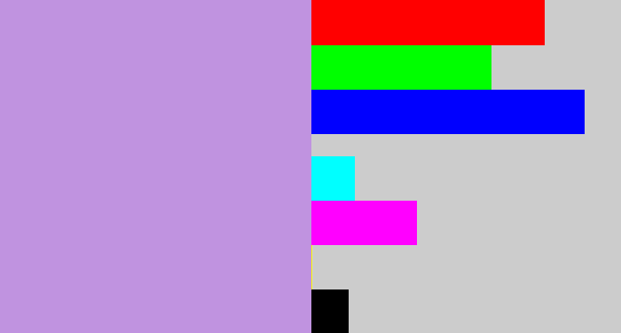 Hex color #c093e0 - pale purple