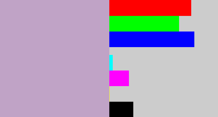 Hex color #c0a3c6 - pale purple