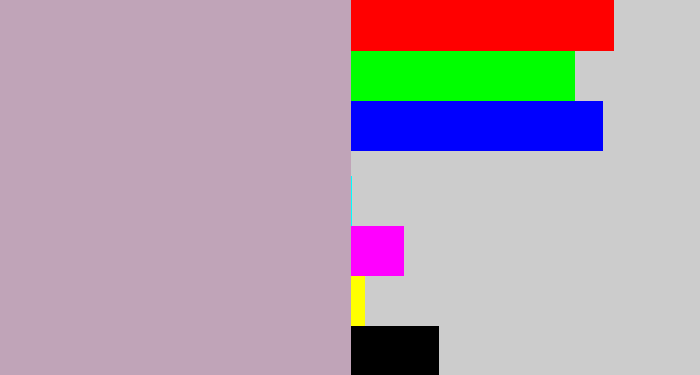 Hex color #c0a4b8 - pinkish grey