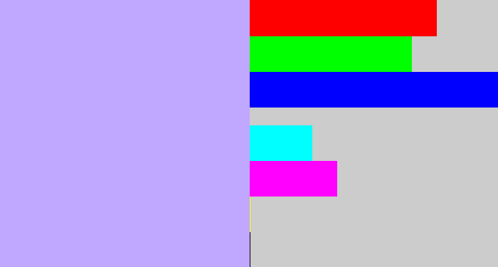 Hex color #c0a7ff - pastel purple