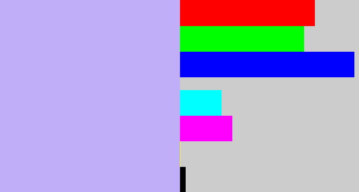 Hex color #c0aff8 - pale violet