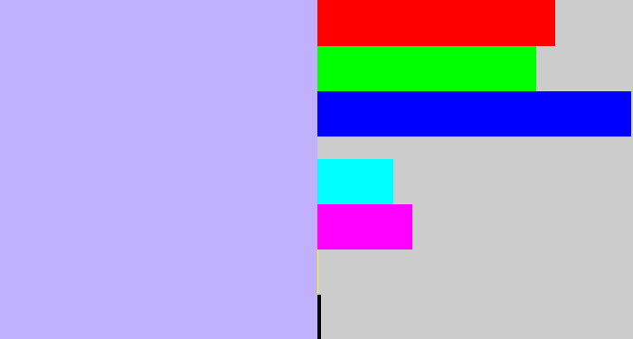 Hex color #c0b0fd - pale violet