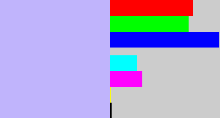 Hex color #c0b4fc - pale violet