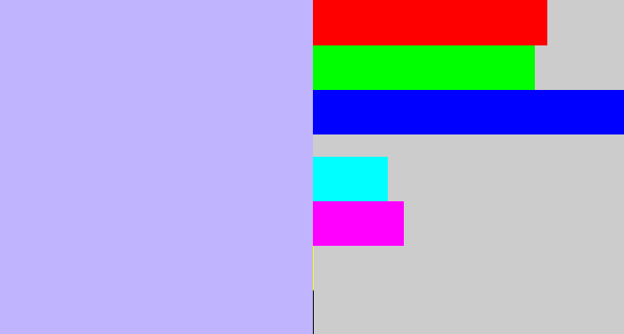 Hex color #c0b4fe - pale violet