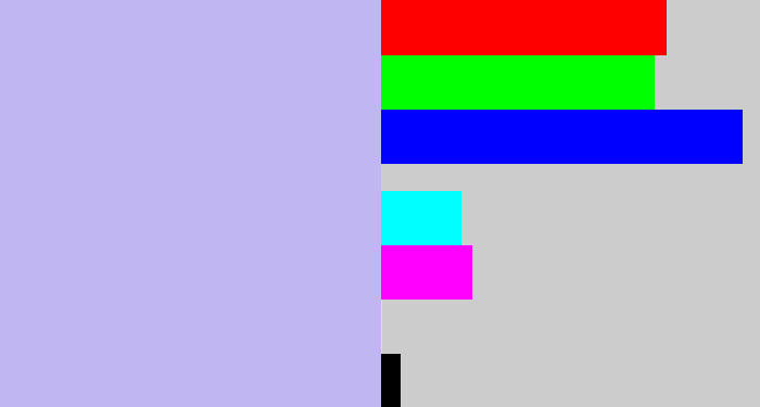 Hex color #c0b7f2 - light periwinkle