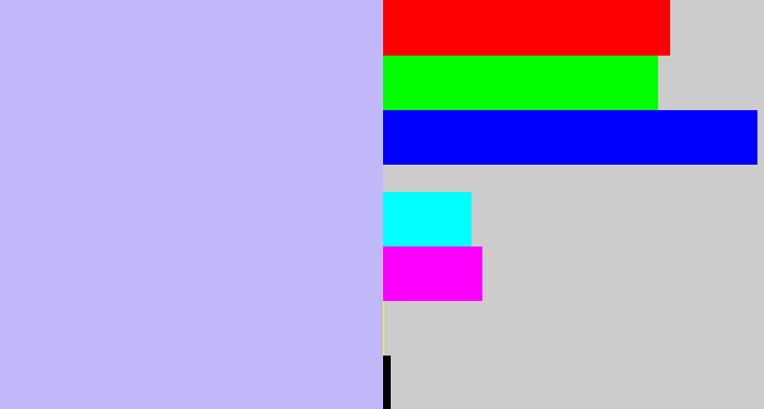Hex color #c0b8f9 - light periwinkle