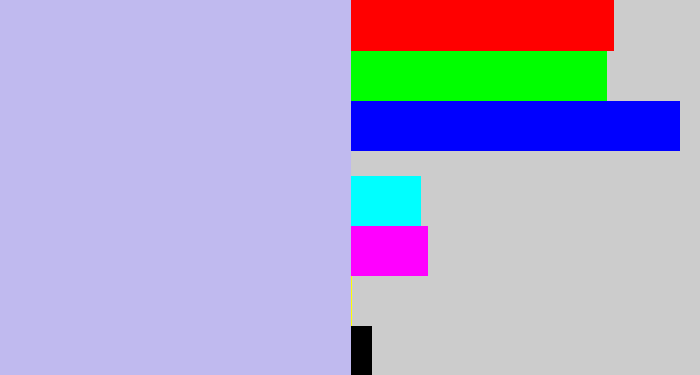 Hex color #c0baef - light periwinkle