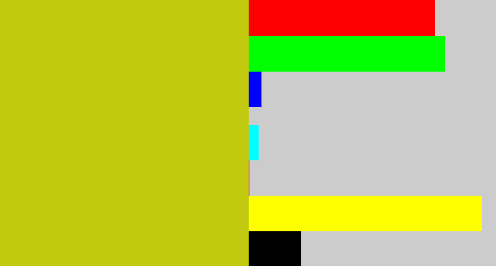 Hex color #c0c90d - vomit yellow