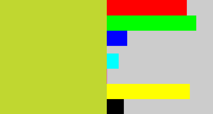 Hex color #c0d730 - sickly yellow