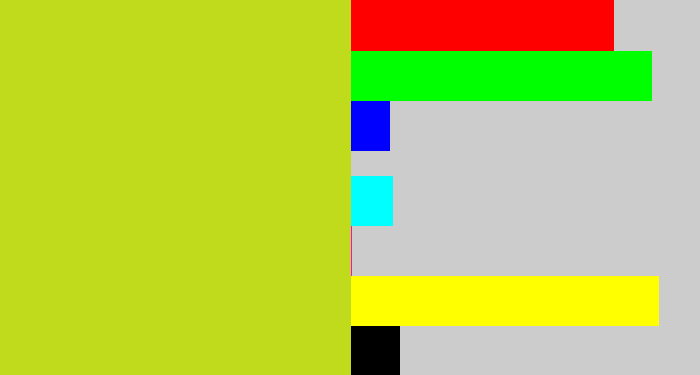 Hex color #c0db1b - yellowish green