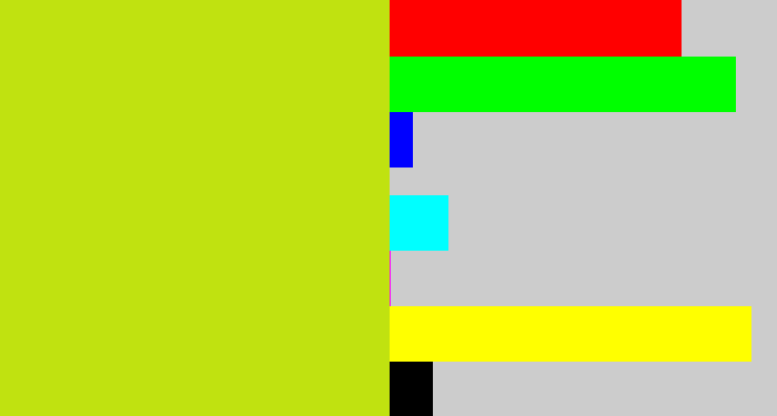 Hex color #c0e210 - yellowish green