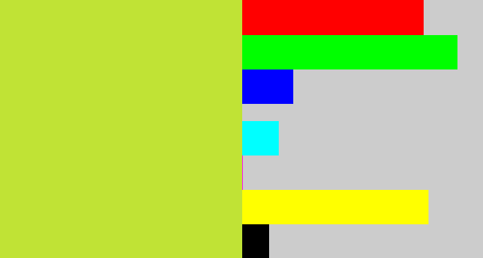 Hex color #c0e335 - yellowy green
