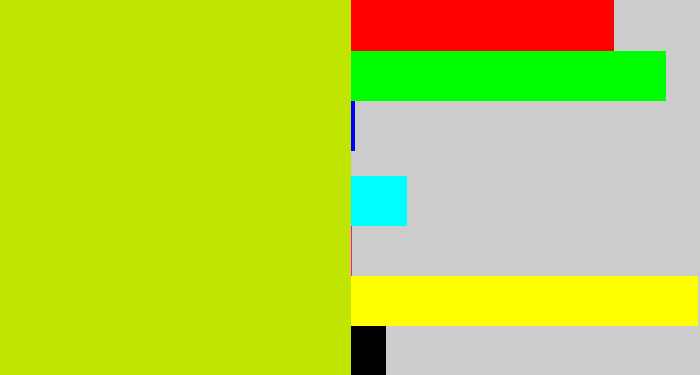 Hex color #c0e502 - chartreuse