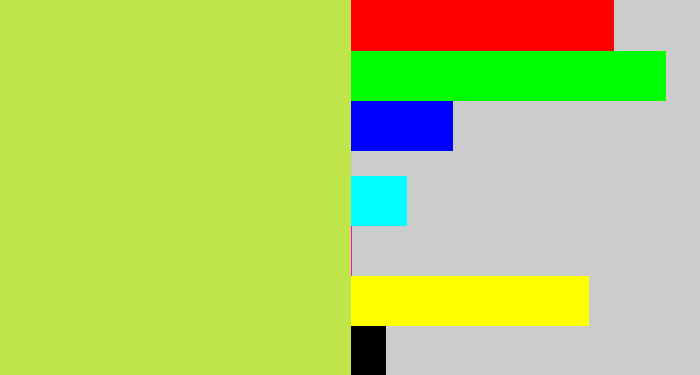 Hex color #c0e54a - yellow/green