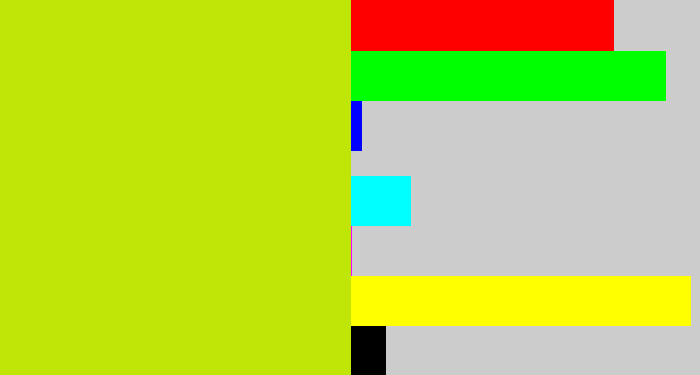 Hex color #c0e608 - chartreuse