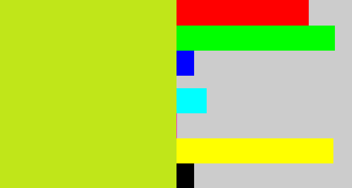 Hex color #c0e619 - yellowish green