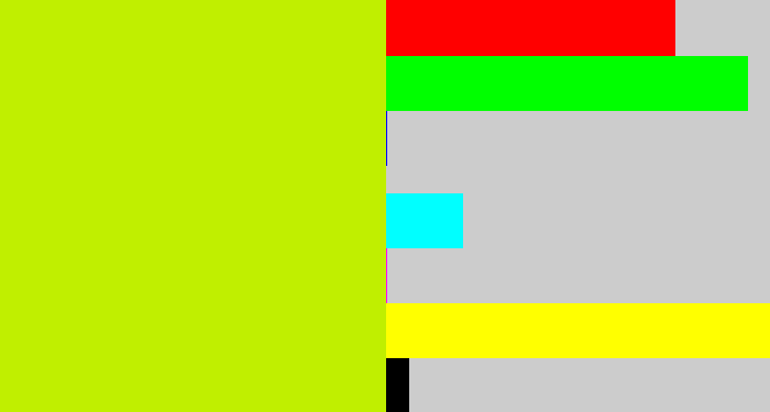 Hex color #c0ef00 - greeny yellow