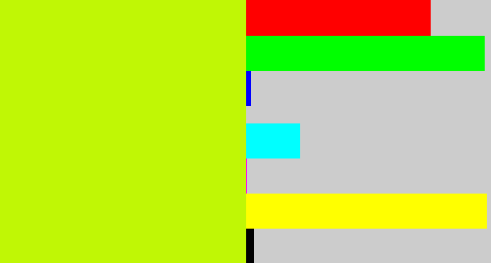 Hex color #c0f705 - chartreuse