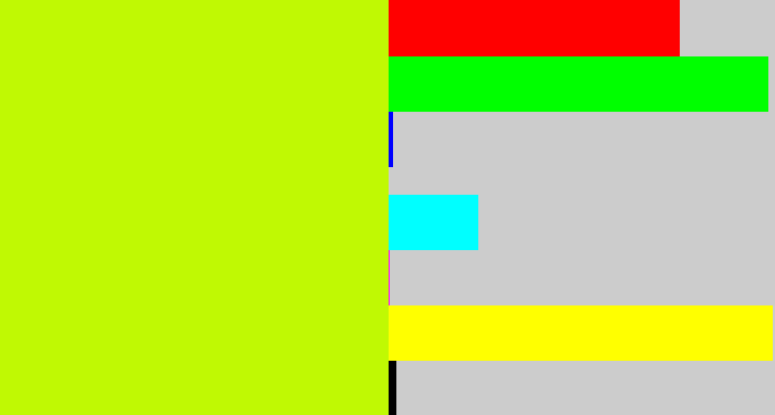 Hex color #c0f903 - chartreuse