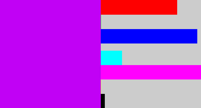 Hex color #c101f5 - bright purple