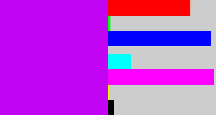 Hex color #c104f3 - bright purple