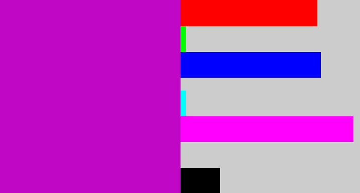 Hex color #c107c6 - vibrant purple