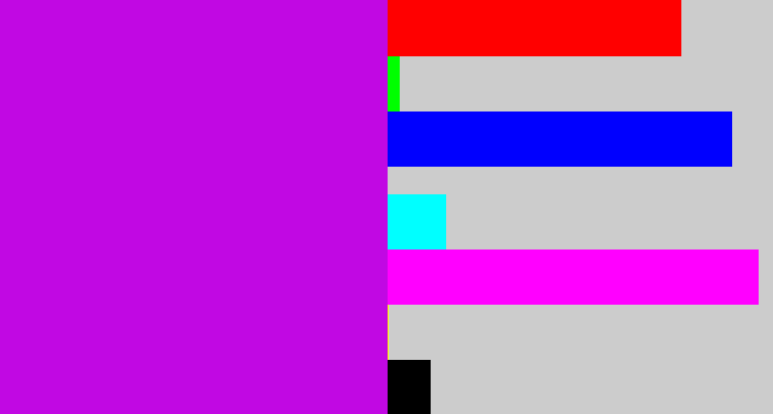 Hex color #c108e3 - vibrant purple