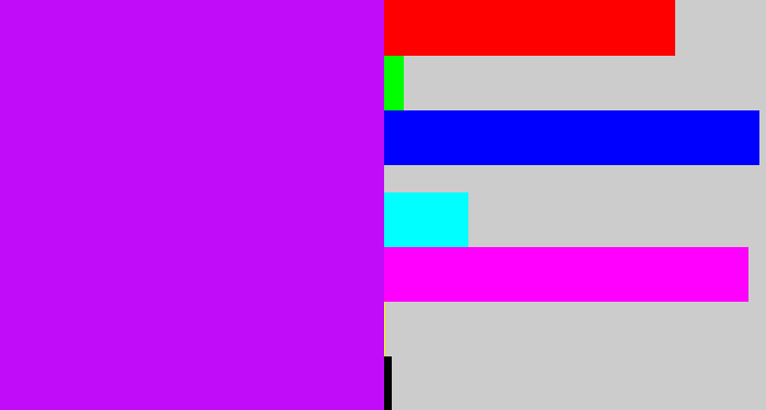 Hex color #c10cf9 - neon purple