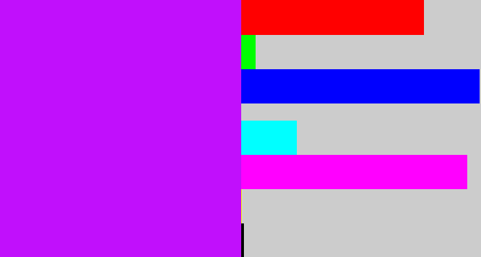 Hex color #c10ffc - neon purple