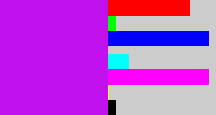 Hex color #c111ee - neon purple