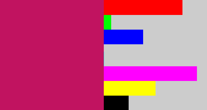 Hex color #c11360 - deep pink