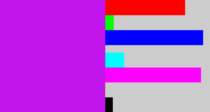 Hex color #c115ec - neon purple