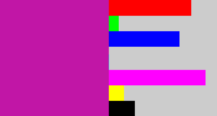 Hex color #c116a6 - barney