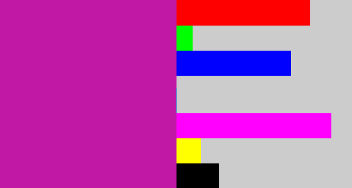 Hex color #c118a6 - barney
