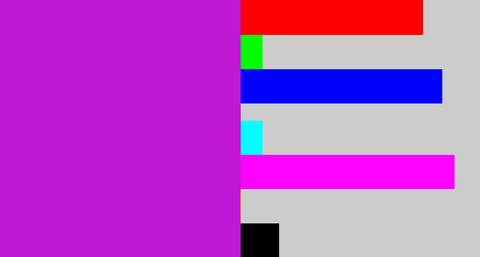 Hex color #c118d5 - purple/pink