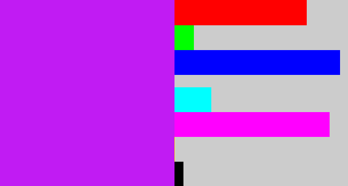 Hex color #c11bf3 - neon purple