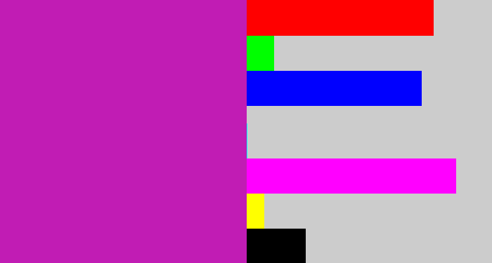 Hex color #c11cb4 - barney