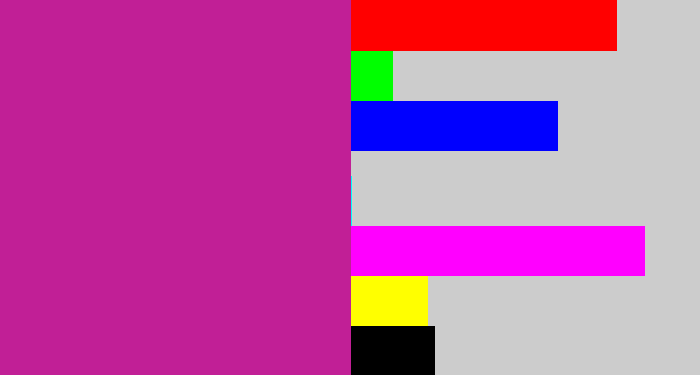 Hex color #c11f96 - barney