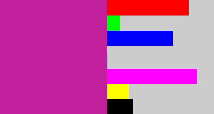 Hex color #c11f9b - barney