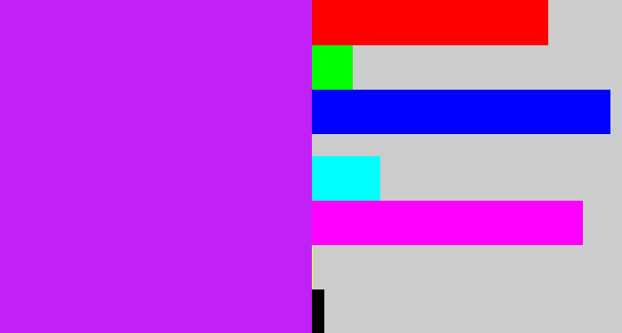 Hex color #c121f6 - neon purple