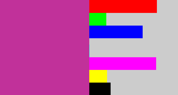 Hex color #c1319a - purpley pink